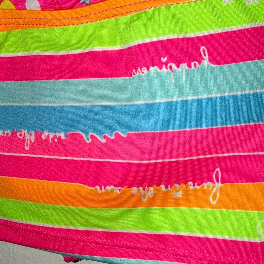 Candy Girl Colorful Polka‎ Dot and Stripe Bikini Swimsuit Halter Top